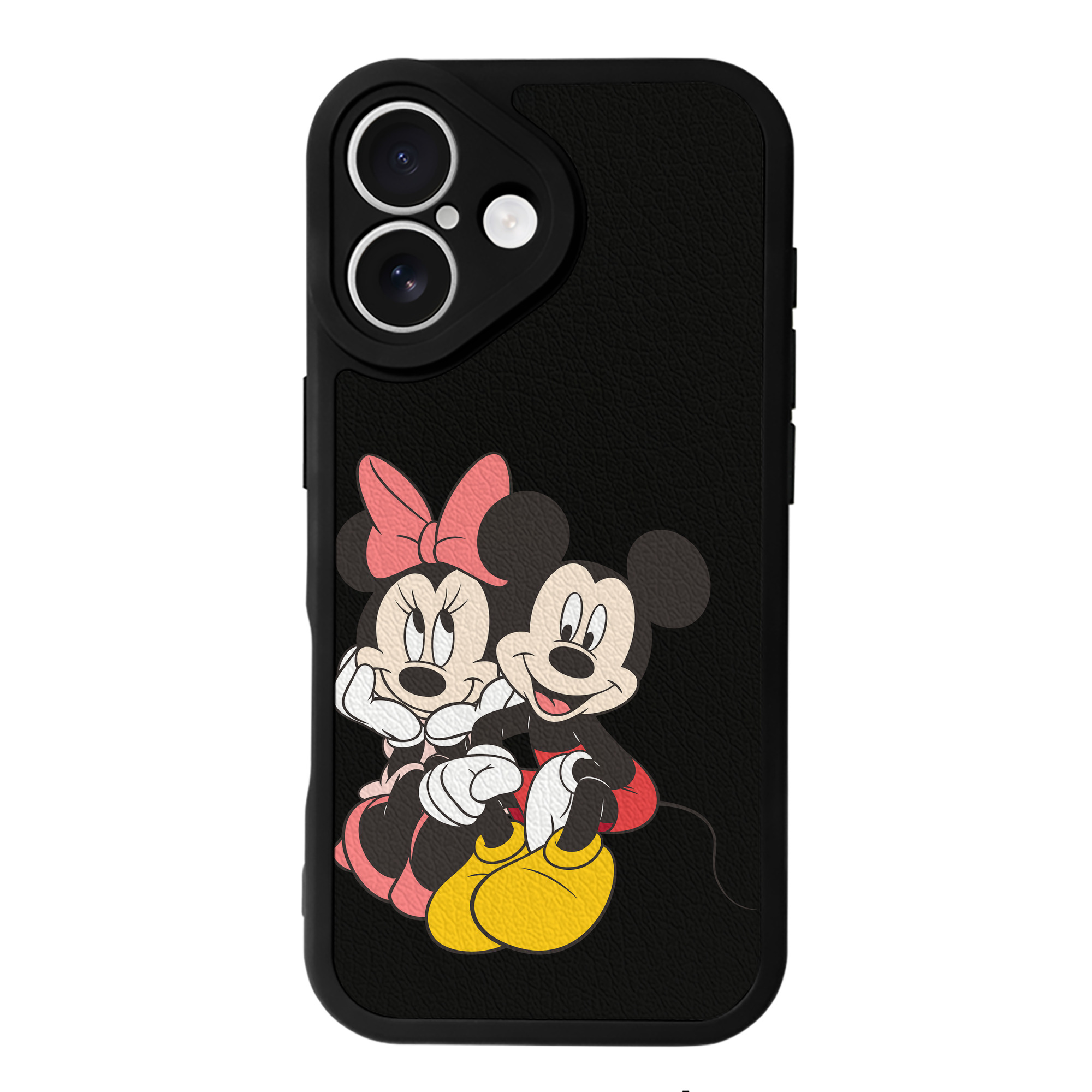 （画像用） ミッキーマウス Mickey Mouse 【iPhone 16シリーズ対応】シリコンスマホケース（レザー調） 材質：シリコン